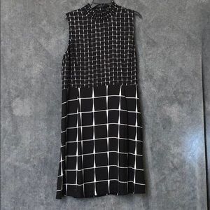 Black& White High Neck Dress